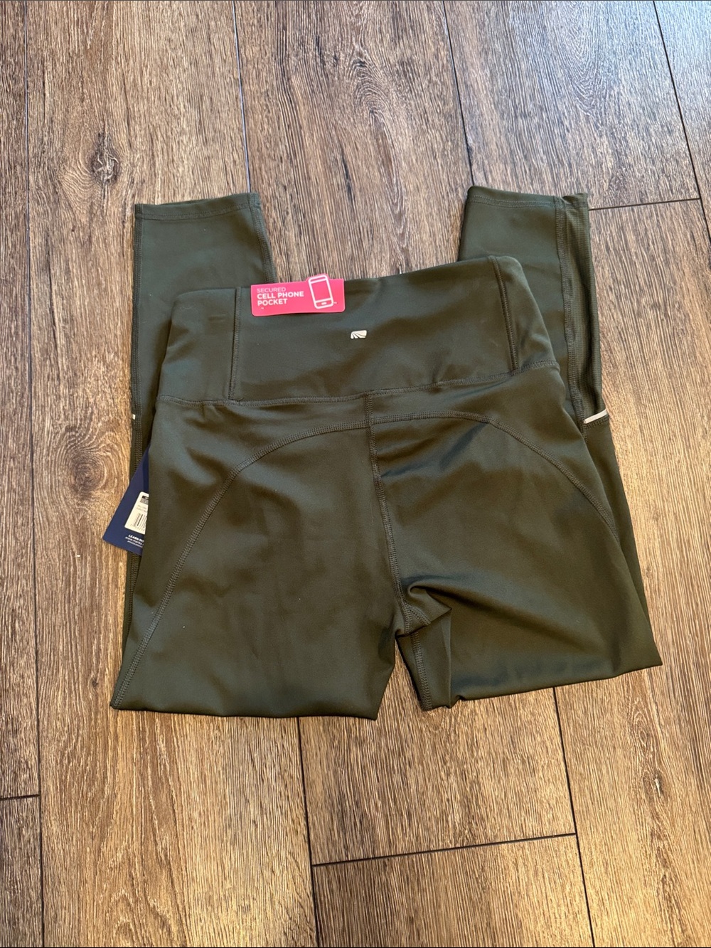 Marika Olive Green Women's High-Waist Active Leggings with Phone Pocket
